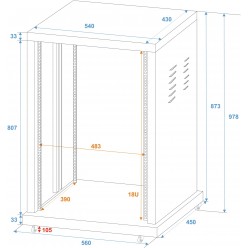 ROADINGER Steel Rack SR-19, 18U